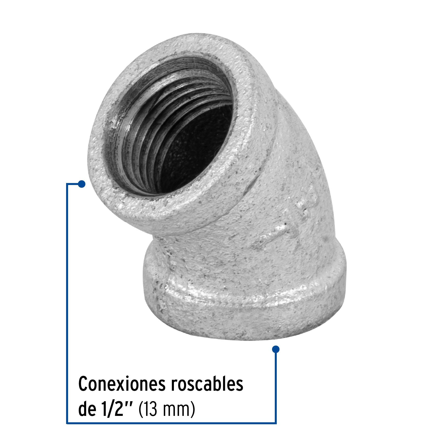 Codo Galvanizado 45° x  1/2" FOSET