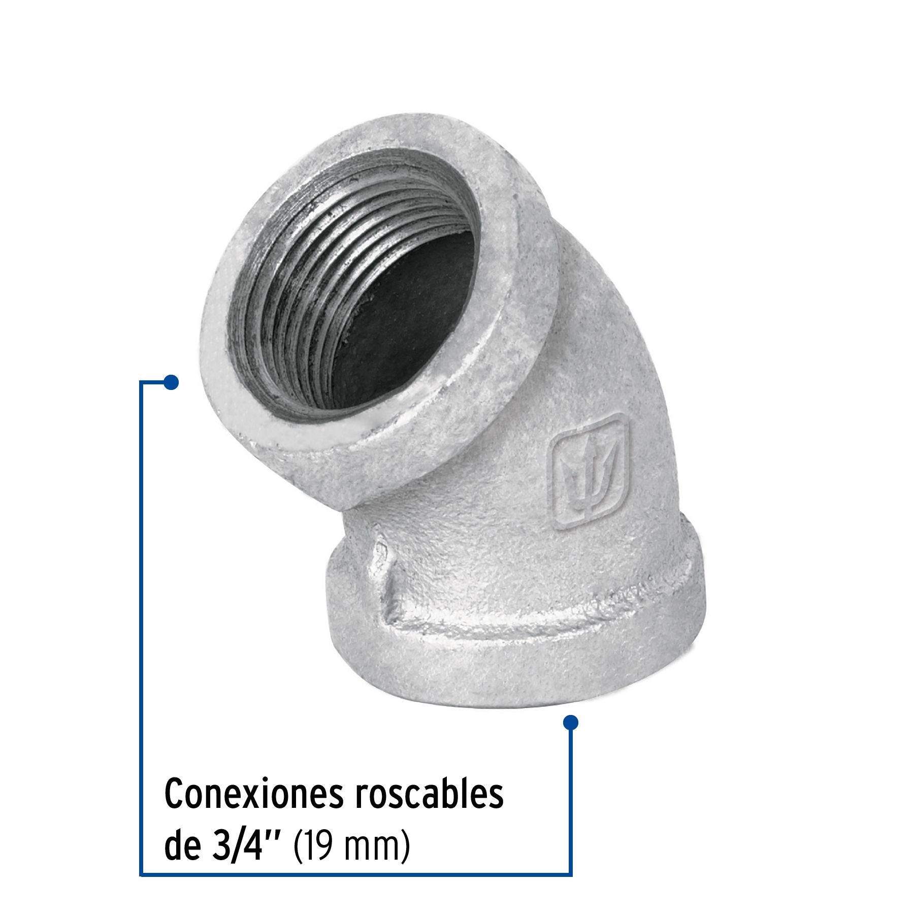 Codo Galvanizado 45° x  3/4" FOSET