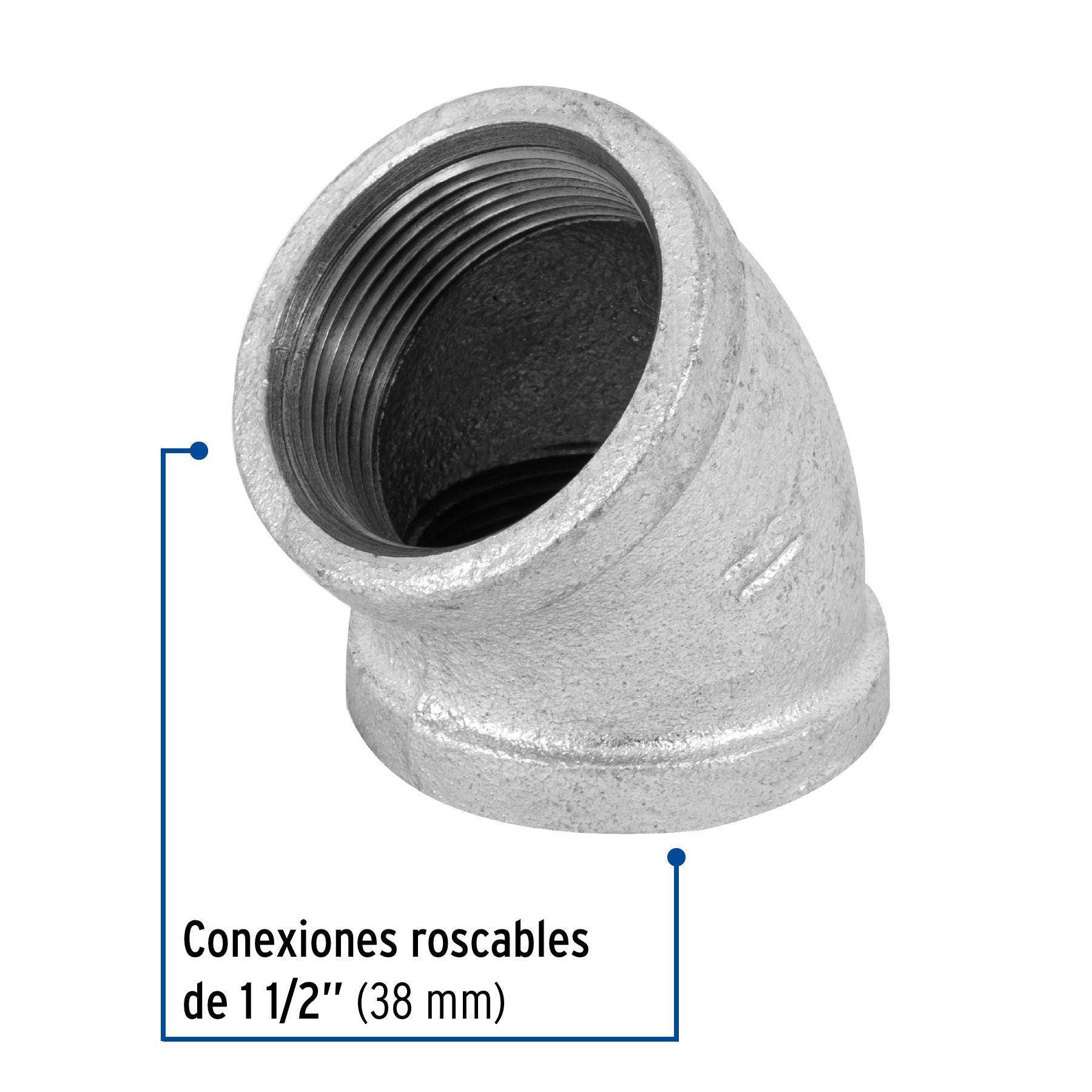Codo Galvanizado 45° x 1"1/2 FOSET