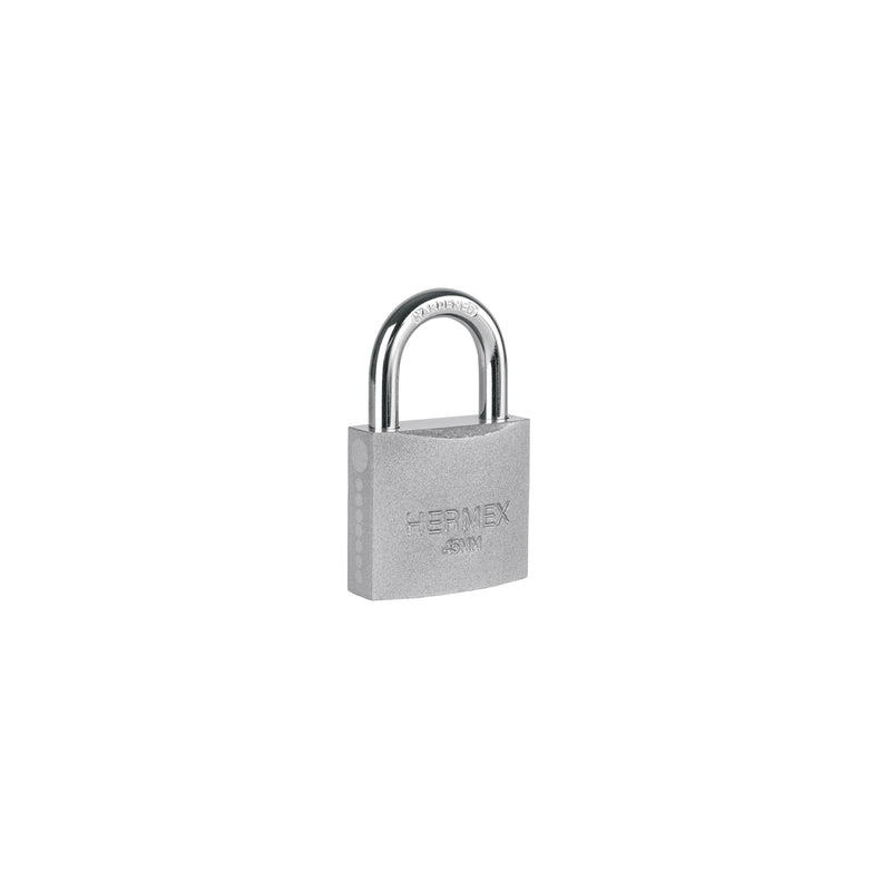 Candado de Hierro 45 mm Llave Tradicional Gancho Corto Hermex