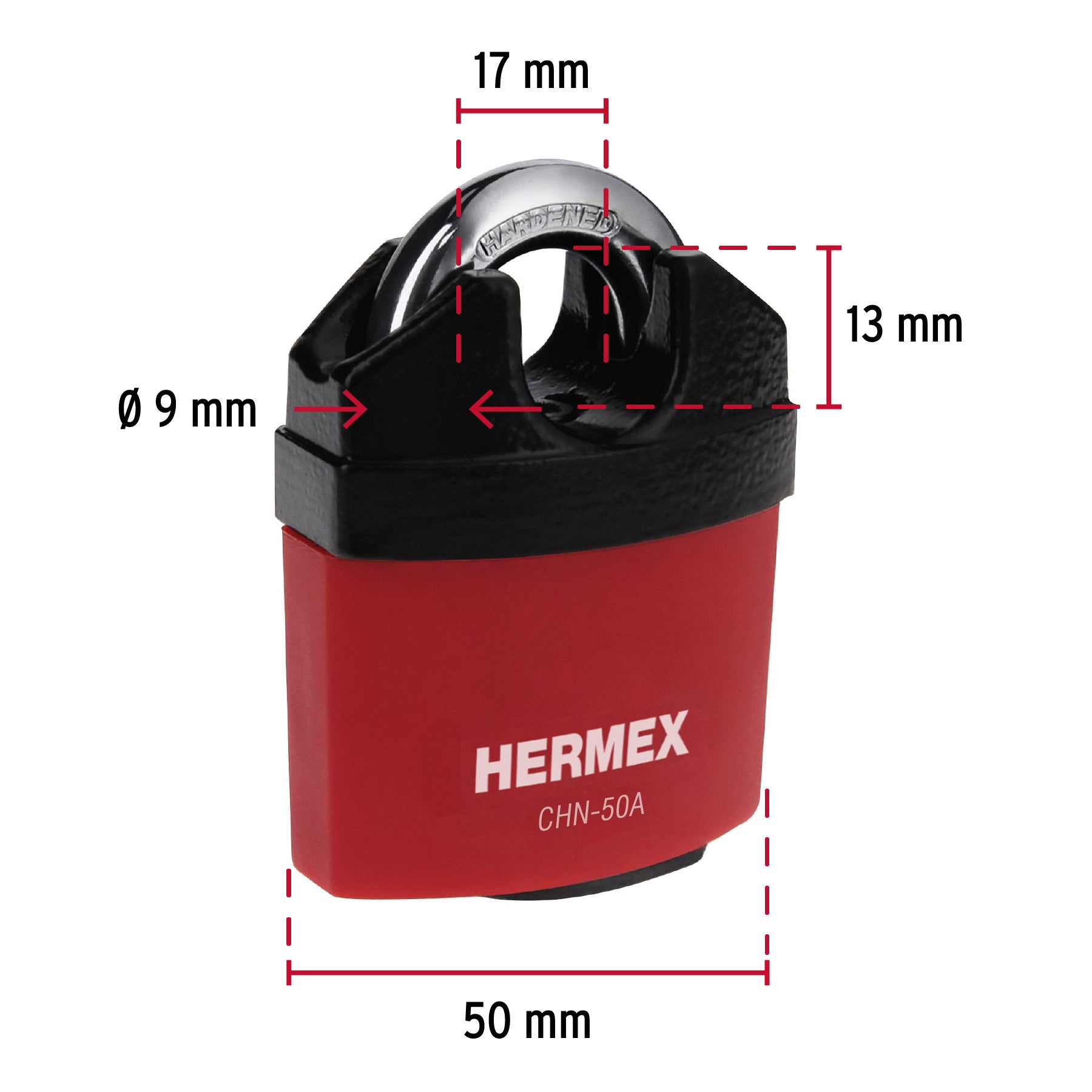 Candado de Hierro 50 mm Llave Anti-Ganzua Hermex