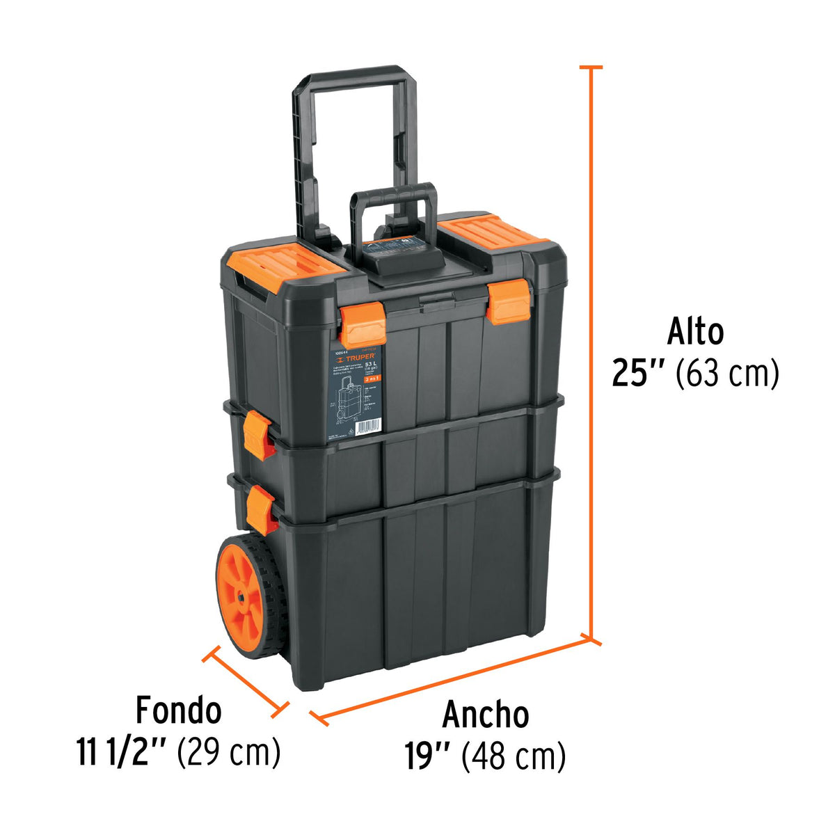Caja para Herramienta con Ruedas 3 en 1 Desmontable Truper