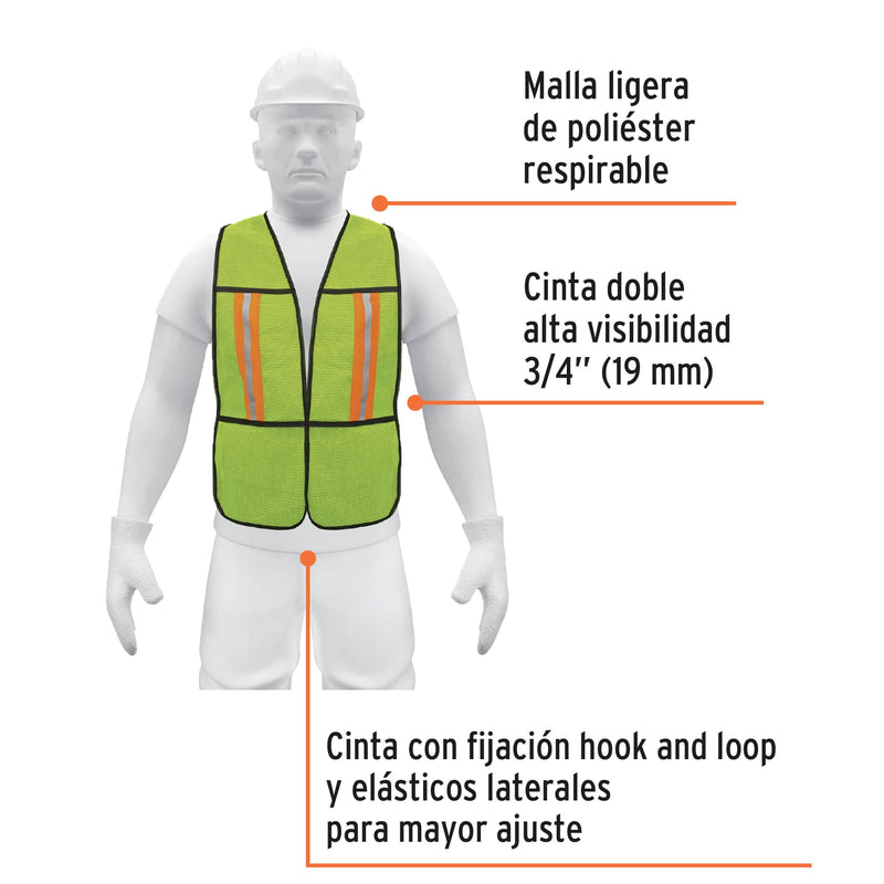 Chaleco de Seguridad con Cintas Reflejantes Pretul Verde