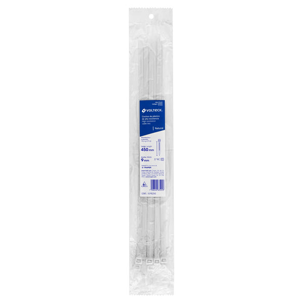 Cincho Plastico Transparente Volteck 45 cm x  9 mm