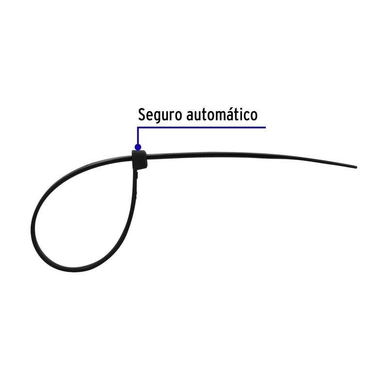 Cincho Plastico Negro 20 cm x  2.5 mm por Pieza Volteck