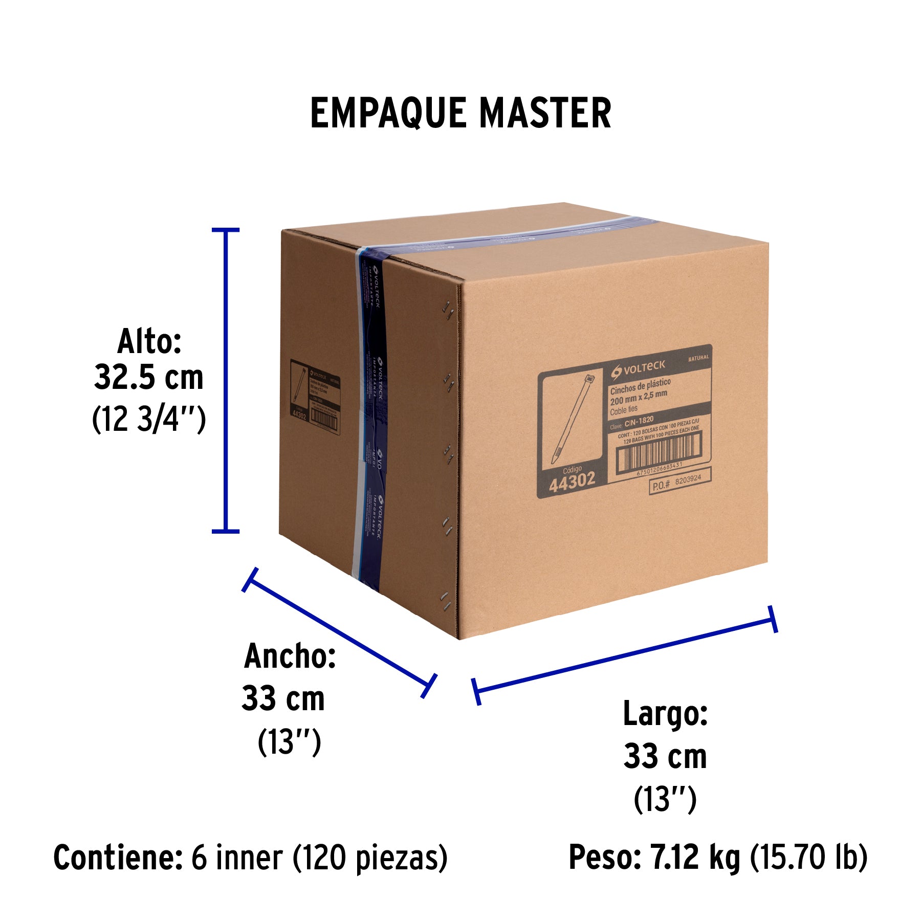 Cincho Plastico Transparente 20 cm x 2.5 mm Bolsa 100 Piezas Volteck
