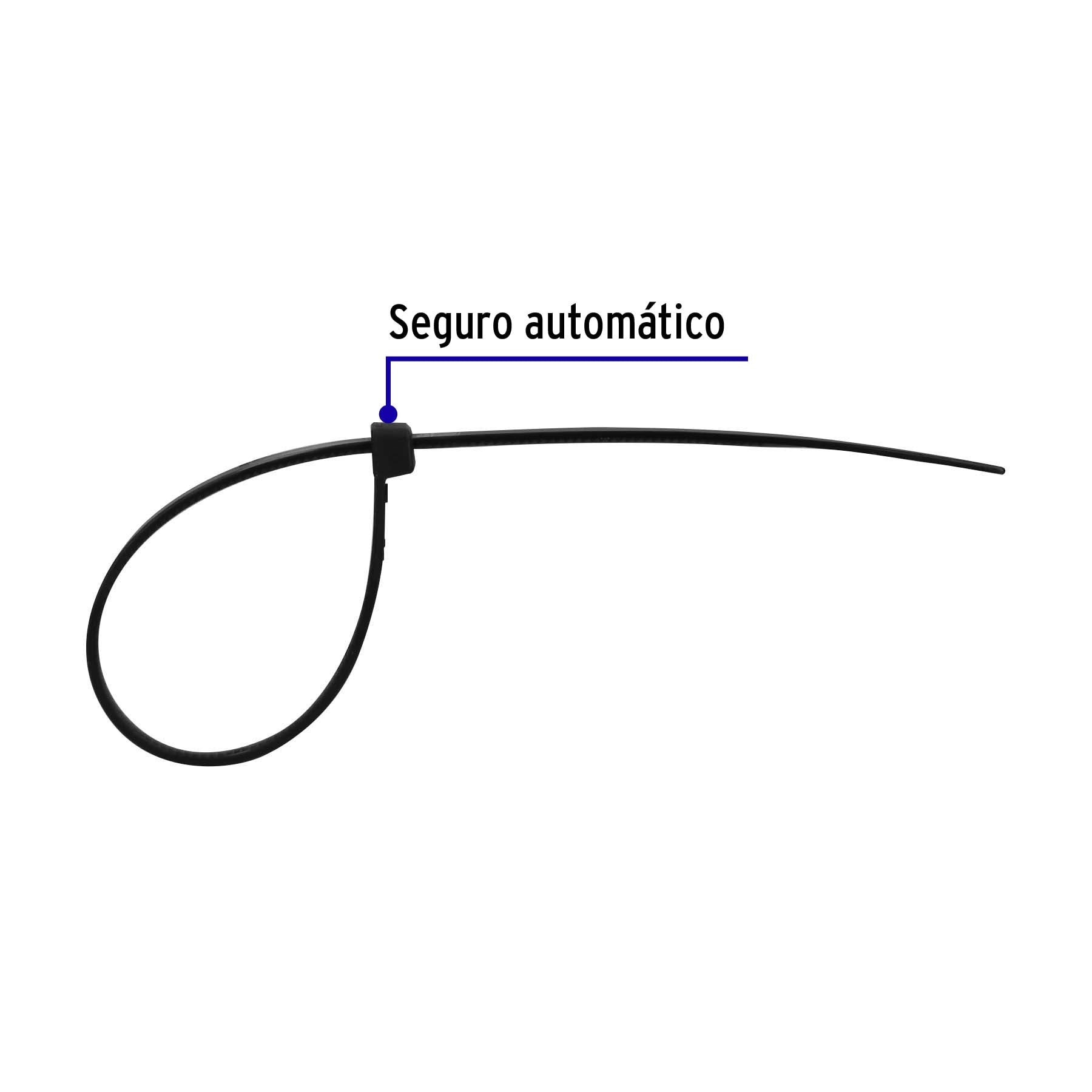 Cincho Plastico Negro 30 cm x 4.5 mm por Pieza Volteck