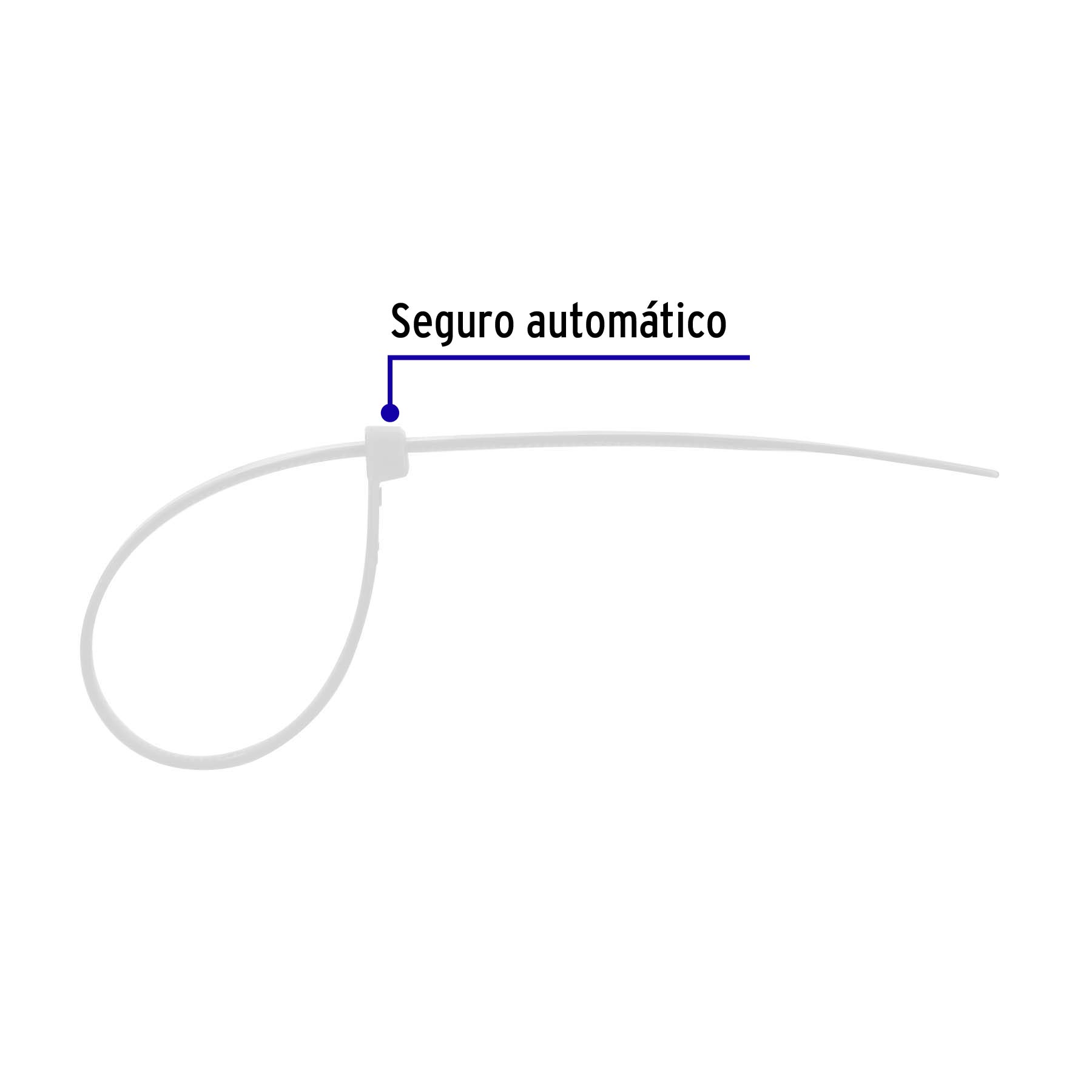Cincho Plastico Transparente 30 cm x  4.5 mm Bolsa 50 Piezas Volteck
