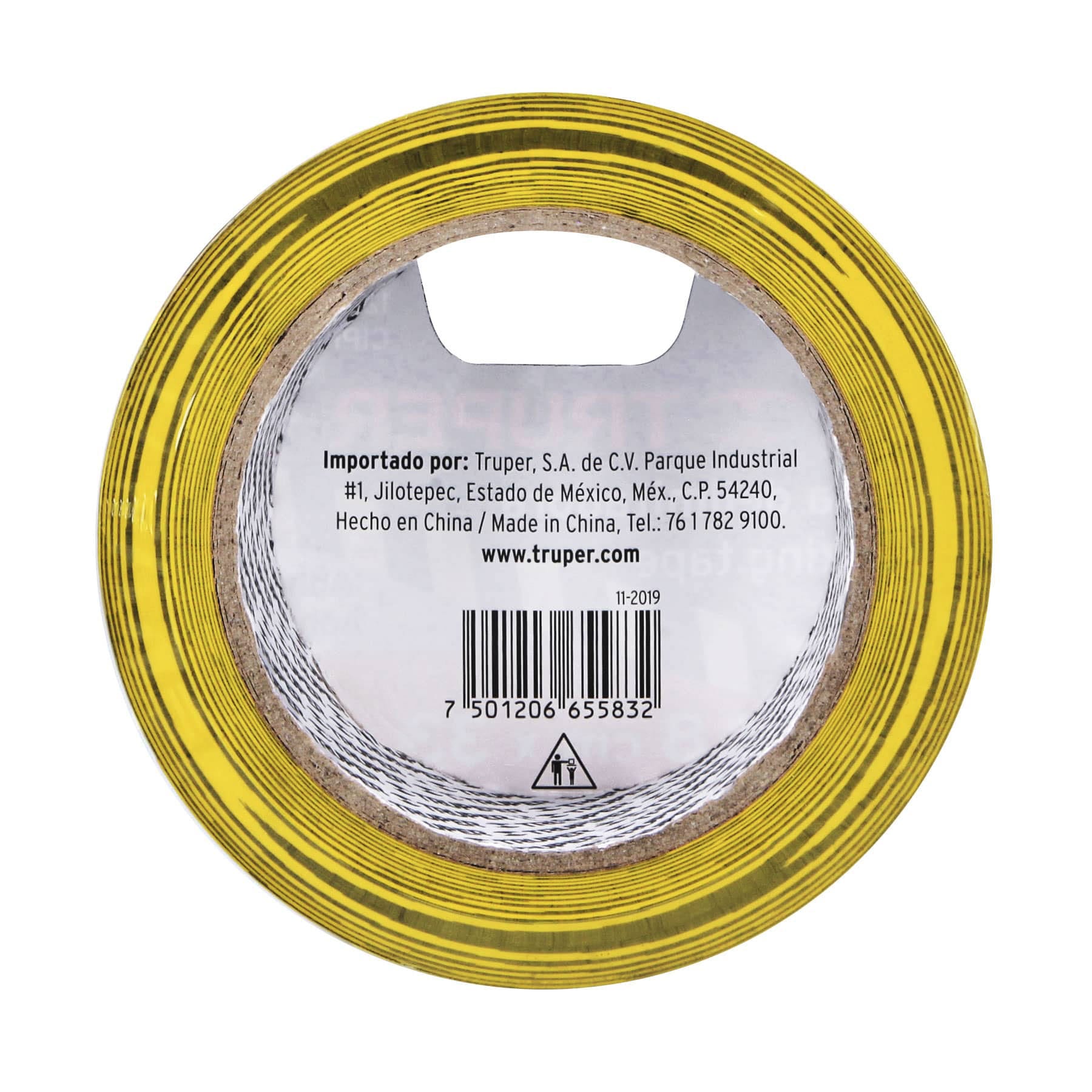 Cinta Adhesiva de Señalizacion Amarilla/Negro 48 mm x 33 mts Truper
