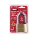 Candado de Laton 50 mm Llave Tradicional Hermex Gancho Largo Blister