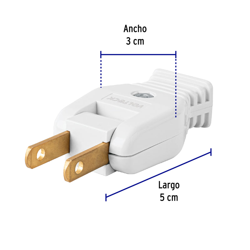 Clavija Sencilla Tipo Bisagra Blanca Volteck