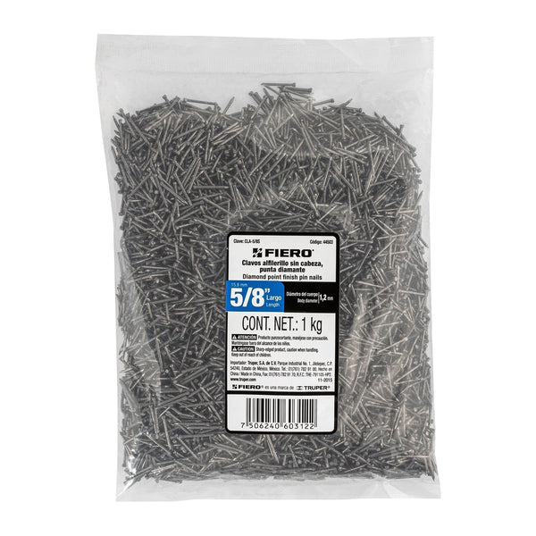 Clavo sin Cabeza Alfilerillo 5/8" (16 mm) Fiero Bolsa 1 Kg