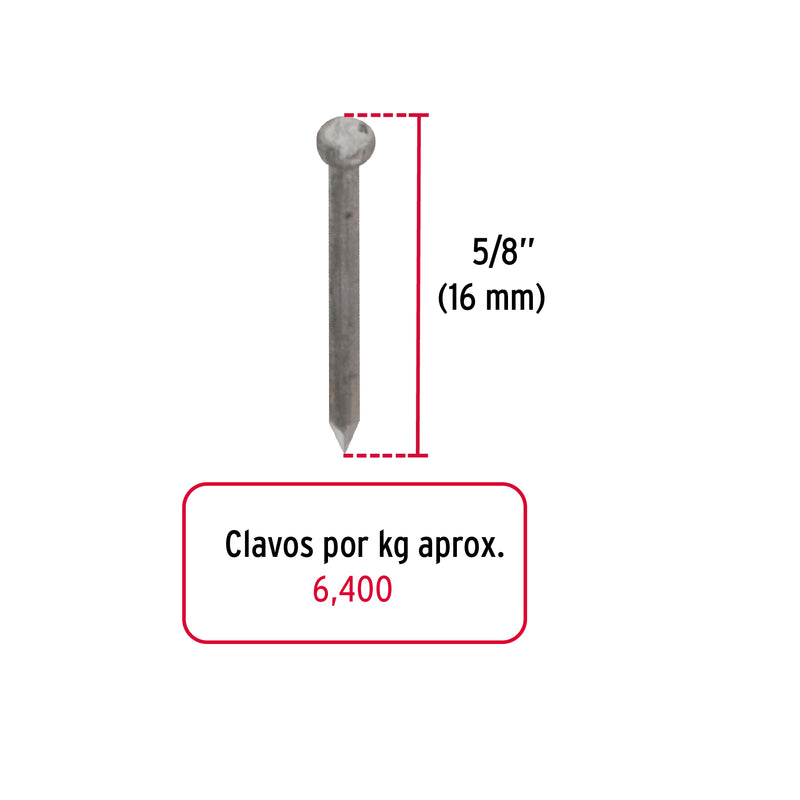 Clavo sin Cabeza Alfilerillo 5/8" (16 mm) Fiero Bolsa 1 Kg