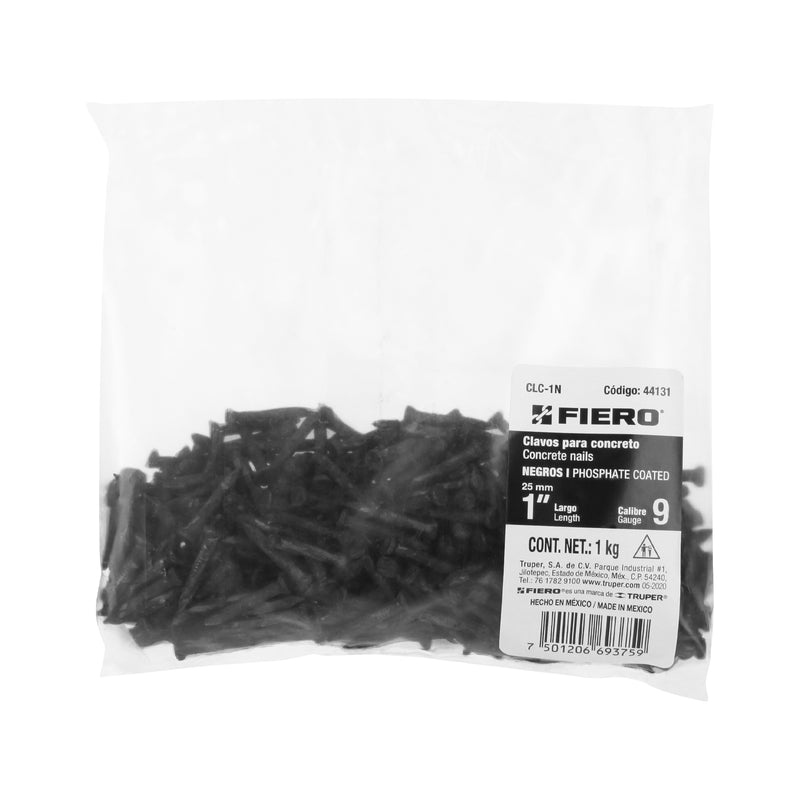 Clavo Negro para Concreto 1" (25 mm) Fiero