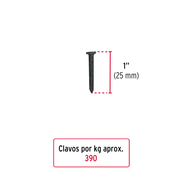 Clavo Negro para Concreto 1" (25 mm) Fiero