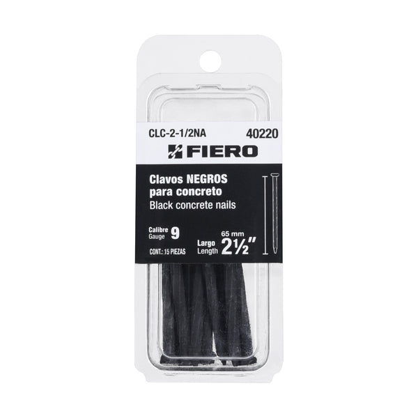 Blister Clavo Negro para Concreto 2"1/2 (64 mm) Fiero 15 Piezas