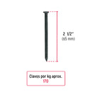 Clavo Negro para Concreto 2"1/2 (64 mm) Fiero Bolsa 1 Kg