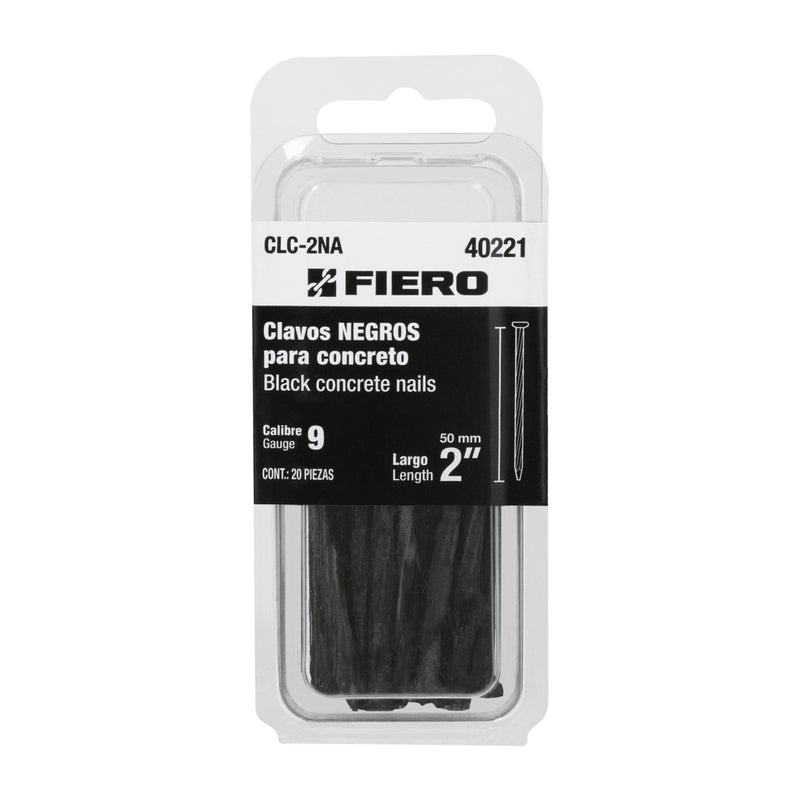 Blister Clavo Negro para Concreto 2" (50 mm) Fiero 20 piezas