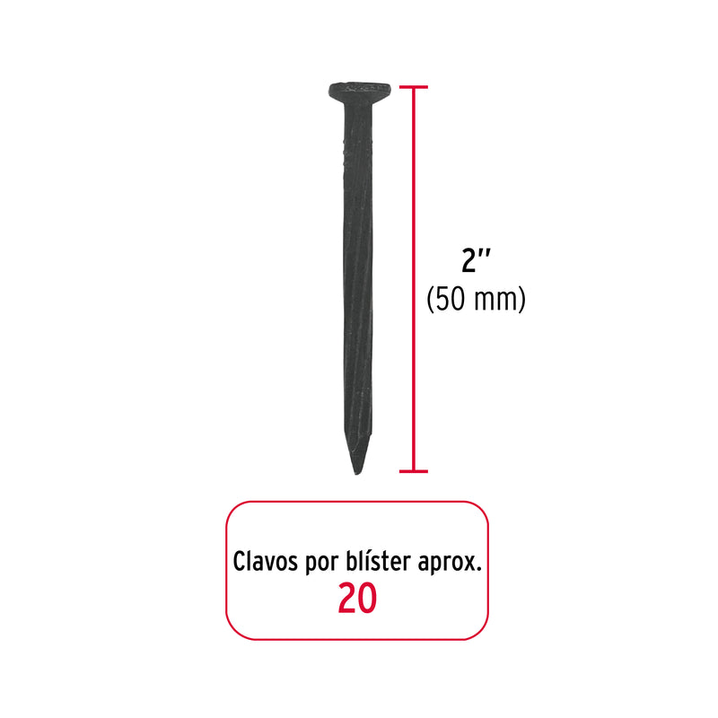 Blister Clavo Negro para Concreto 2" (50 mm) Fiero 20 piezas