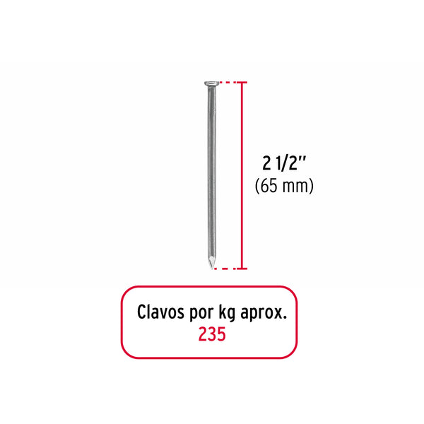 Clavo con Cabeza Standard 2"1/2 (64 mm) Fiero