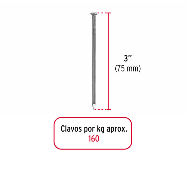 Clavo con Cabeza Standard 3" (76 mm) Fiero