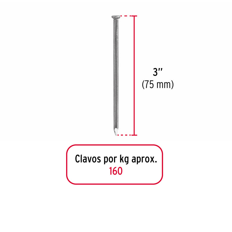 Clavo con Cabeza Standard 3" (76 mm) Fiero