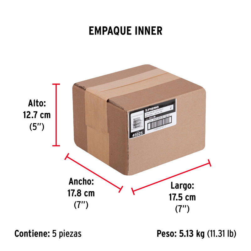 Clavo con Cabeza Standard 4" Fiero Bolsa 1 Kg