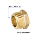 Reduccion Bushing de Laton 3/4" x 1/2" Foset