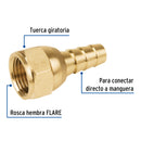 Cople Espiga (Tuerca Loca) de Laton 3/8" (10 mm) Foset