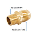 Niple Terminal para Gas 1/2" Flare x 3/8" NPT Foset