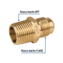 Niple Terminal para Gas 1/2" Flare x 1/2" NPT Foset