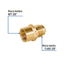 Niple Campana para Gas 3/8" Flare x 3/8" NPT Foset