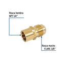 Niple Campana para Gas 3/8" Flare x 1/4" NPT Foset