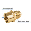 Niple Campana para Gas 1/2" Flare x 1/2" NPT Foset