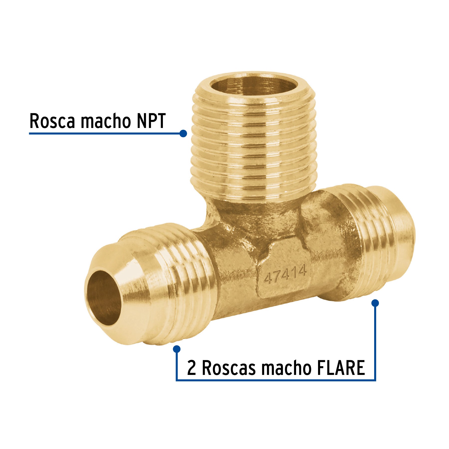 Tee Terminal para Gas 3/8" (10 mm)  Foset