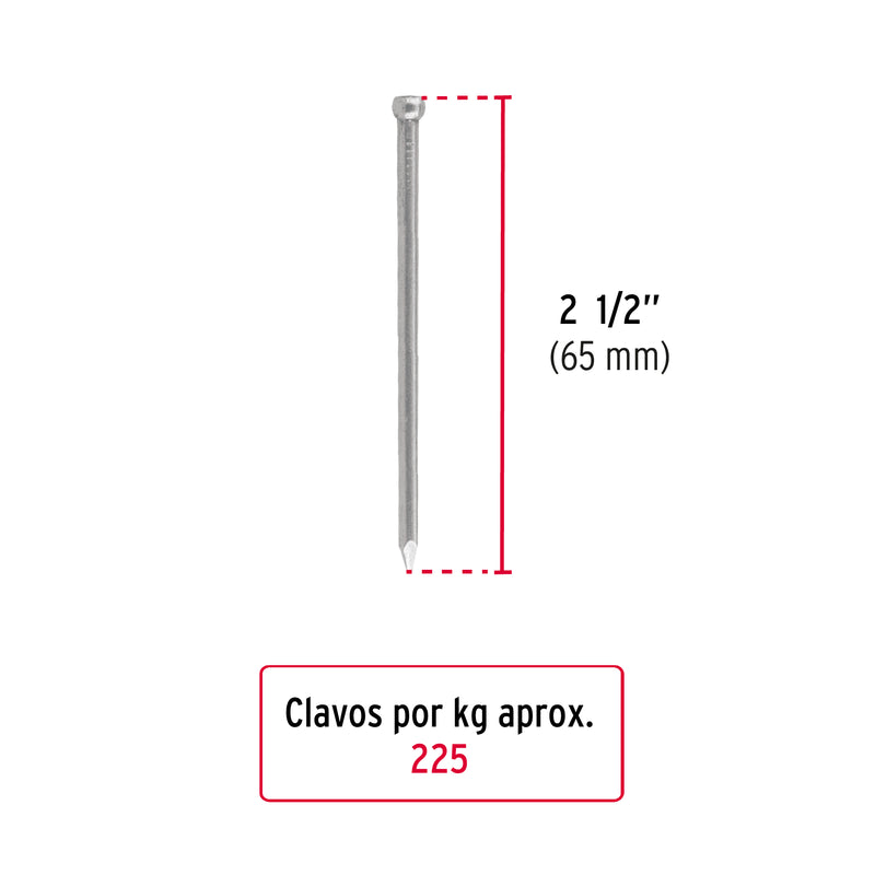 Clavo sin Cabeza Standard 2"1/2 (65 mm) Fiero