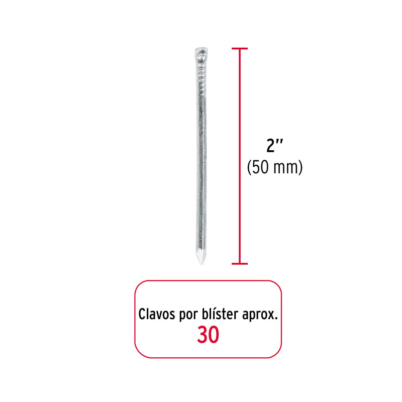 Blister Clavo sin Cabeza Standard 2" (50 mm) Fiero 30 Piezas