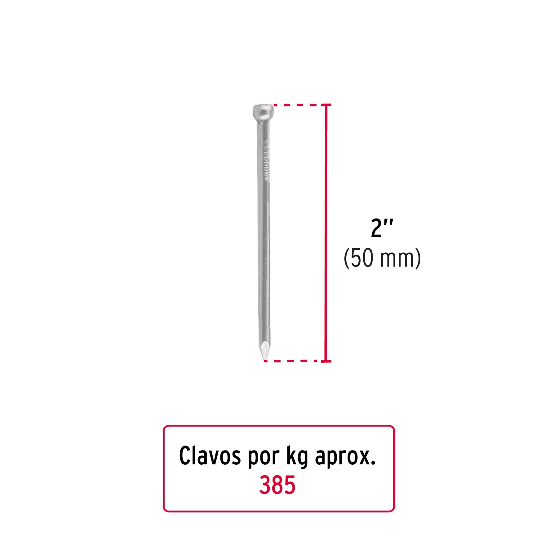 Clavo sin Cabeza Standard 2" (50 mm) Fiero