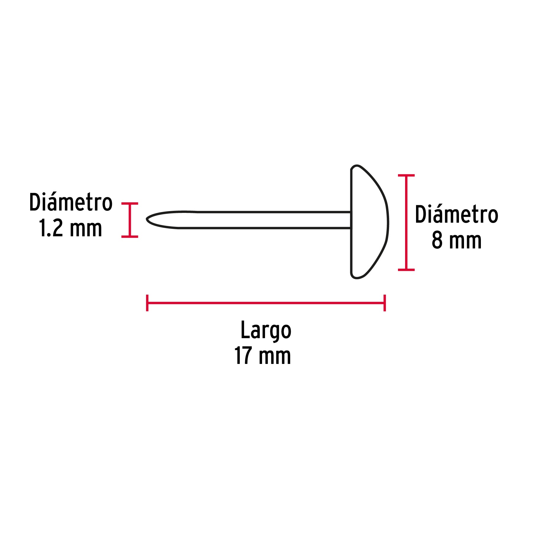 Caja con 500 Clavillos Dorados de 17 mm Fiero
