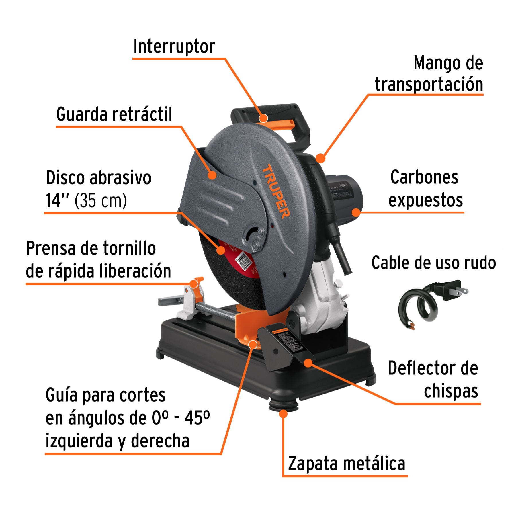 Cortadora de Metales 14" 2,200 Watts Truper Industrial