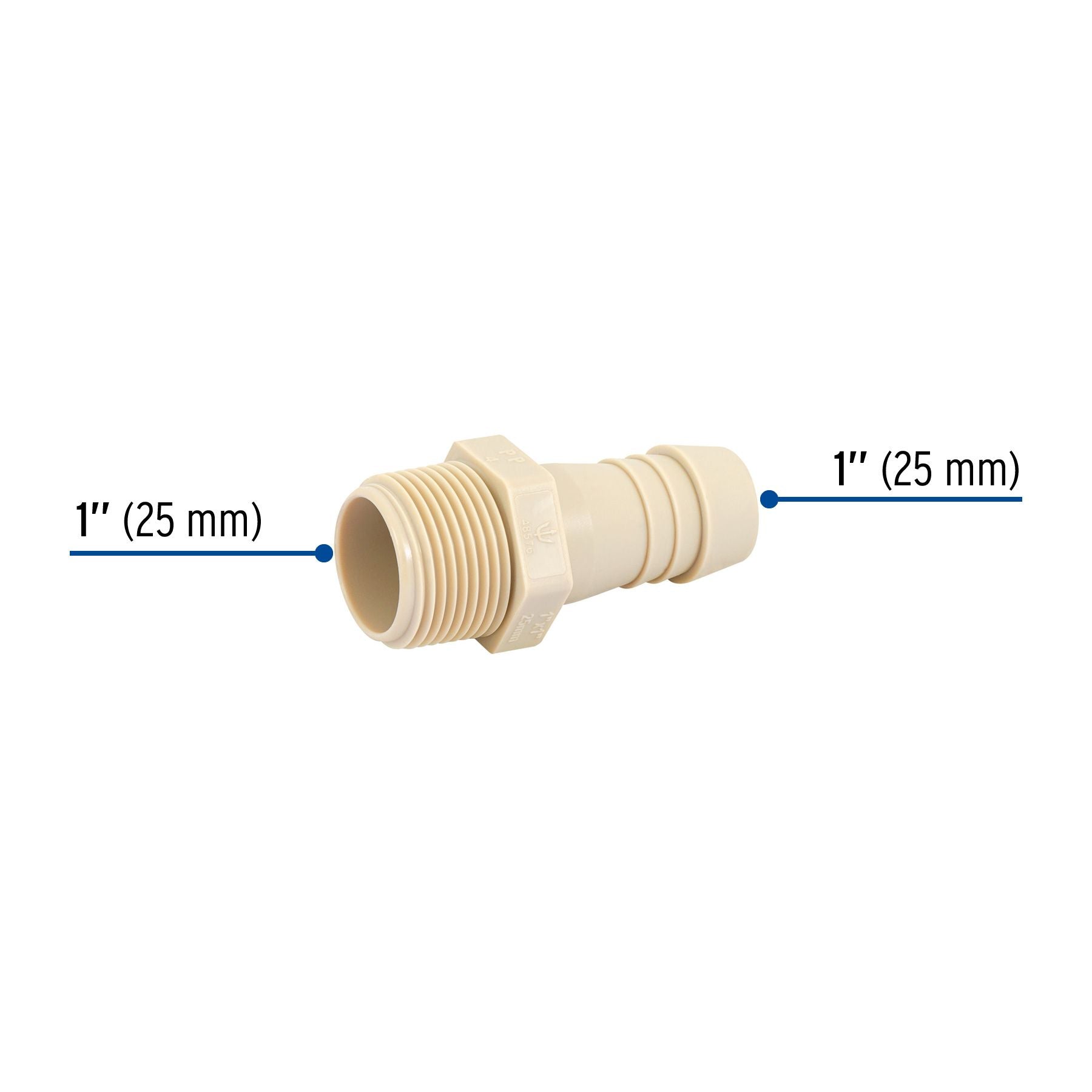 Conector Exterior Espiga de Polipropileno 1" X 1"