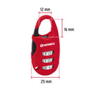Candado Maletero de Combinacion 25 mm Rojo Hermex