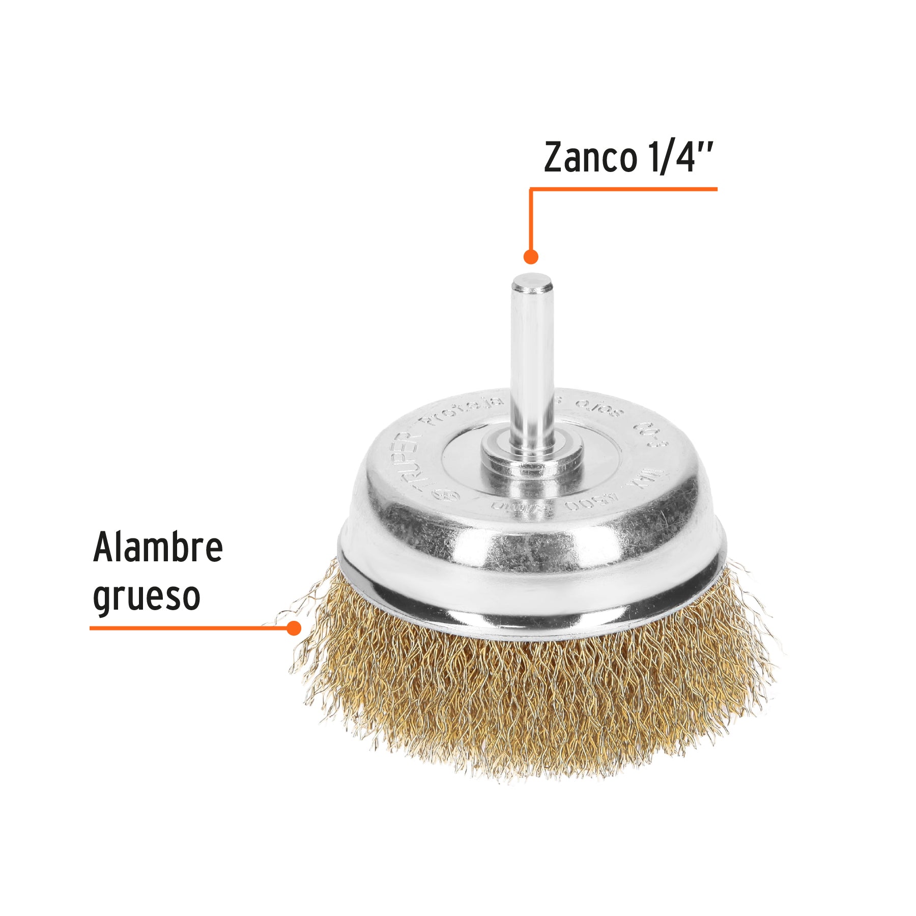 Carda para Taladro de Copa 2"3/4 Zanco 1/4" Truper