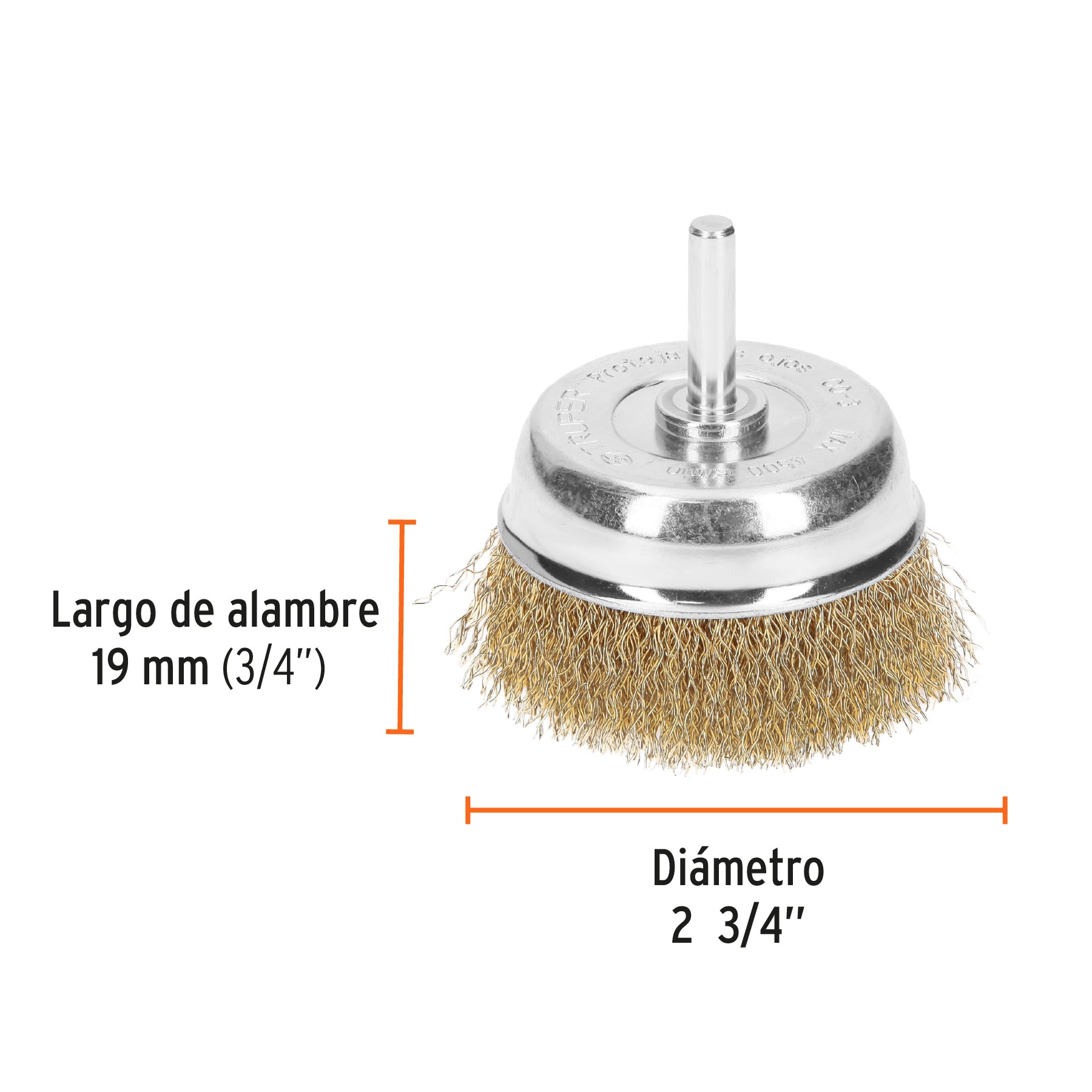Carda para Taladro de Copa 2"3/4 Zanco 1/4" Truper