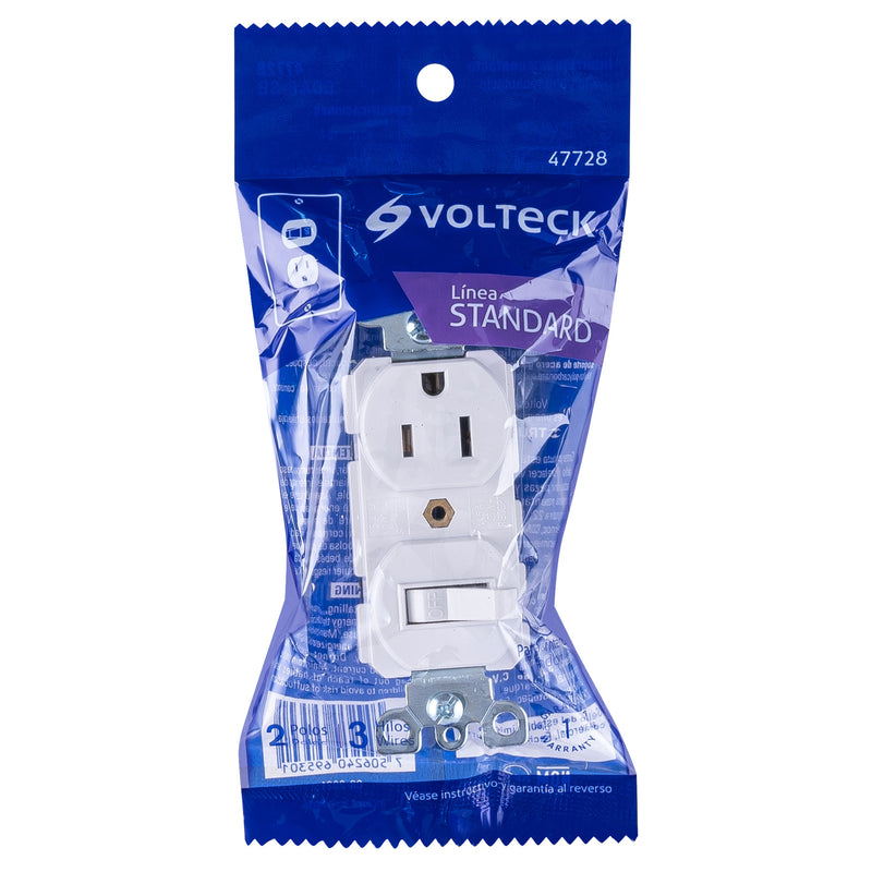 Interruptor de Palanca con Contacto Blanco Volteck