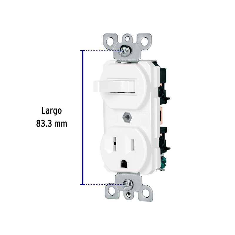 Interruptor de Palanca con Contacto Blanco Volteck