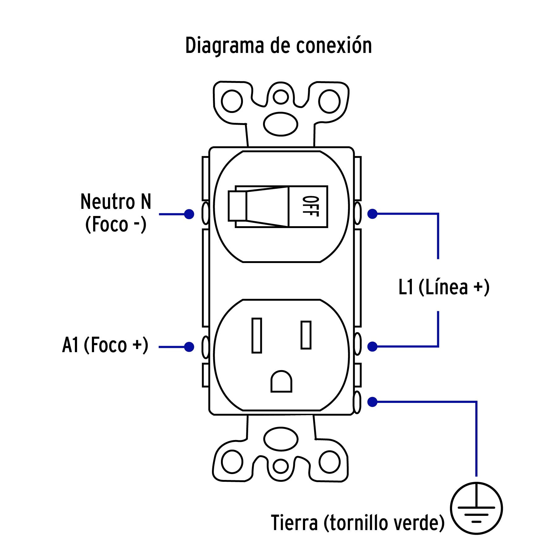Interruptor de Palanca con Contacto Blanco Volteck