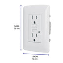 Contacto Duplex 2P + T con Falla a Tierra GFCI (ICFT) con Placa Blanco Linea Italiana Volteck