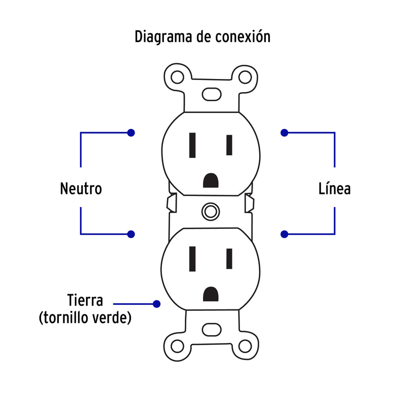 Contacto Duplex 2P + T Blanco Volteck