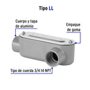 Condulet Tipo LL 3/4" (19 mm) Volteck